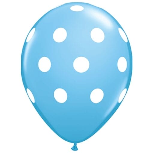 11&Quot; Prt Pale Blue W/Wht Dots Latex Balloons 50Ct