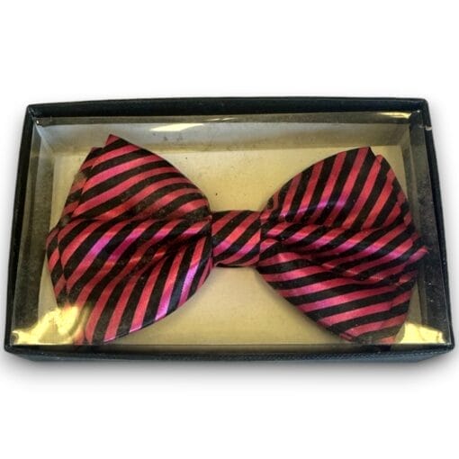 Pink Striped Costume Bow Tie