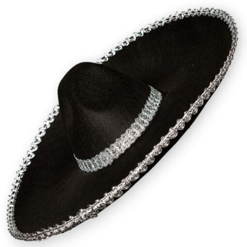 Sombrero With Metallic Trim, Black