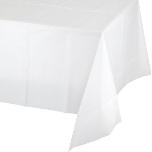 White Tablecover 54X108 Plastic