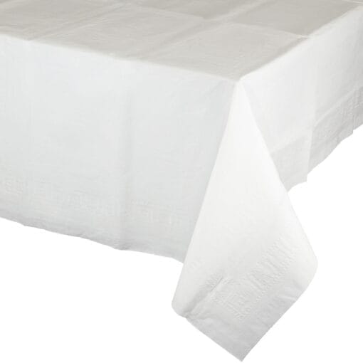 White Tablecover 54X108 Ppr/Poly