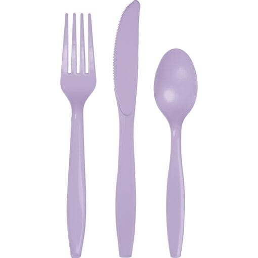 Lavender Cutlery Astd 24Ct