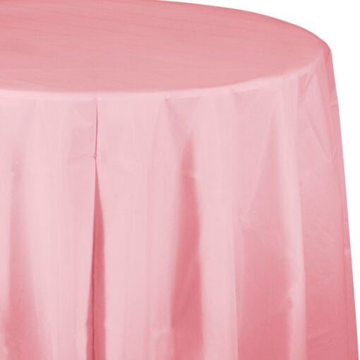 Classic Pink Tablecover 82&Quot; Rnd Plastic