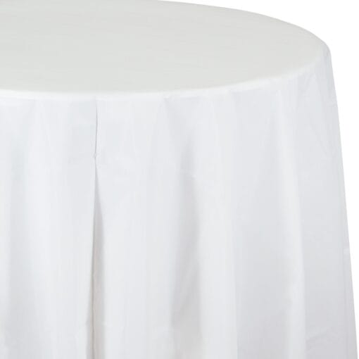 White Tablecover 82&Quot; Rnd Plastic