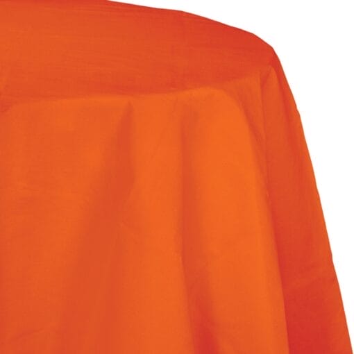 Orange Tablecover 82&Quot; Rnd Ppr/Poly