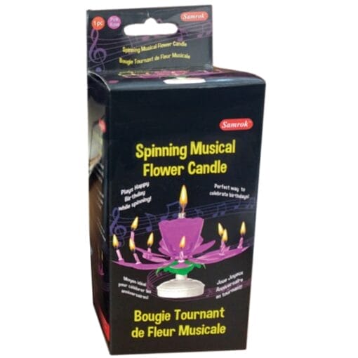 Spinning Flower Musical Candle: Pink