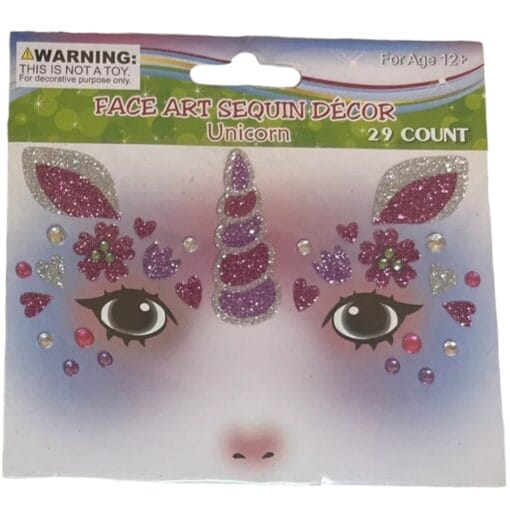 Unicorn Face Art Sequin Decor Astd