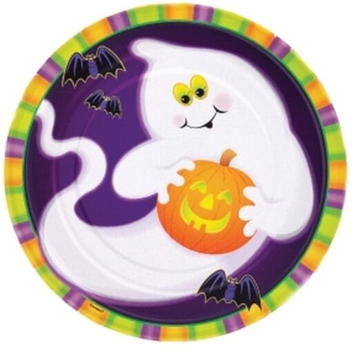 Ghost &Amp; Pumpkin Plates Paper 7&Quot; 20Ct