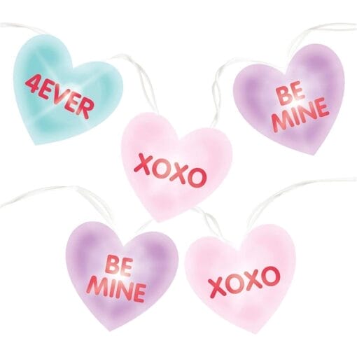 Valentine Conversation Hearts Led String Lights