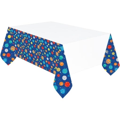 Blast Off Birthday Planets Table Cover Plastic 54&Quot;X96&Quot;